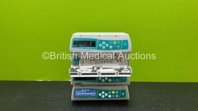 4 x B.Braun Infusomat Space Infusion Pumps (3 x Power Up, 1 x Draws Power, 1 x Missing Battery and 1 x Faulty/Damaged Door - See Photos) *Stock Power Supply Used - Stock Power Supply Not Included* *RI*