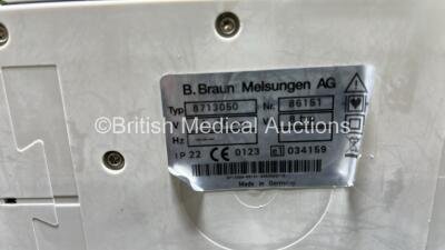 4 x B.Braun Infusomat Space Infusion Pumps (3 x Power Up, 1 x Draws Power, 1 x Missing Battery and 1 x Faulty/Damaged Door - See Photos) *Stock Power Supply Used - Stock Power Supply Not Included* *RI* - 11