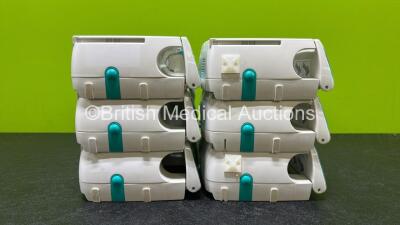 6 x B.Braun Perfusor Space Syringe Pumps with 3 x Power Supplies (5 x Power Up, 1 x No Power, 1 x Damaged Connector and 5 x Missing Batteries - See Photos) *RI* - 6