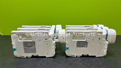 6 x B.Braun Perfusor Space Syringe Pumps with 3 x Power Supplies (5 x Power Up, 1 x No Power, 1 x Damaged Connector and 5 x Missing Batteries - See Photos) *RI* - 10