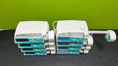 8 x B.Braun Perfusor Space Syringe Pumps with 2 x Power Supplies (All Power Up, 1 x Damaged Casing and 6 x Missing Batteries - See Photos) *RI* - 2