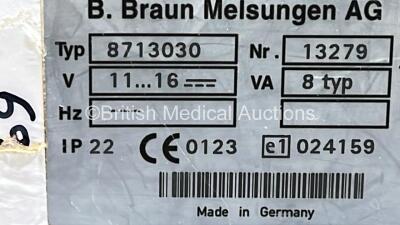 8 x B.Braun Perfusor Space Syringe Pumps with 2 x Power Supplies (All Power Up, 1 x Damaged Casing and 6 x Missing Batteries - See Photos) *RI* - 13