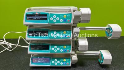 8 x B.Braun Perfusor Space Syringe Pumps with 5 x Power Supplies (All Power Up, 1 x Damaged Casing and 2 x Missing Batteries - See Photos) *RI* - 5