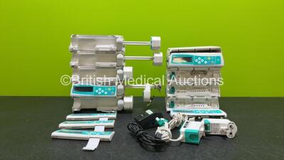 Job Lot Including 5 x B.Braun Perfusor Space Syringe Pumps, 4 x B.Braun Infusomat Space Infusion Pumps and 3 x Power Supplies (All Damaged, For Spares and Repairs - See Photos) *RI*