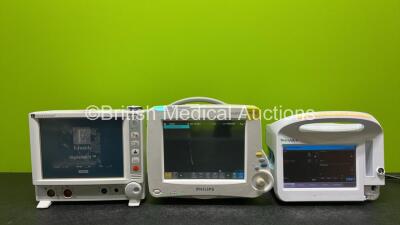 Job Lot Including 1 x Edwards Lifesciences Vigilance II Patient Monitor (Powers Up), 1 x Philips IntelliVue MP30 Patient Monitor (Powers Up and Damaged Casing - See Photos) and 1 x Welch Allyn Vital Signs Monitor 6000 Series (Powers Up and Damaged Casing 