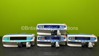 Job Lot Including 3 x CareFusion Alaris GH Guardrails Plus Syringe Pumps (All Power Up with Error, 2 x Missing Batteries) and 1 x CareFusion Alaris PK Syringe Pump (Draws Power) *SN 135104845 / 270018996 / 270019018 / 200003901*