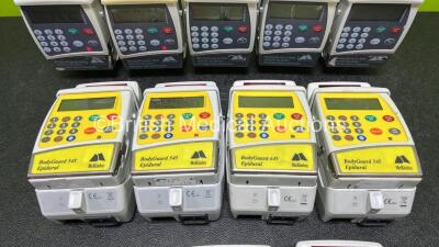 Job Lot Including 5 x CME McKinley BodyGuard 595 Nerve Block / Wound Infiltration Infusion Pumps (All Power Up, 1 x Mark on Screen and 3 x Missing Batteries) , 4 x McKinley 545 Bodyguard Epidural Infusion Pumps (All Power Up, 1 x Mark On Screen and 3 x Mi - 4