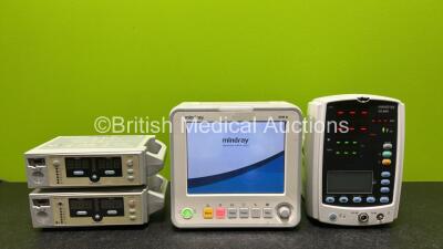 Job Lot Including 1 x Mindray iPM 8 Patient Monitor with ECG, SpO2, NIBP, T1 and T2 Options *Mfd 01-2013 *(Powers Up and Damaged Casing - See Photos), 1 x Mindray Vital Signs Monitor (Powers Up and Damaged Casing - See Photo) and 2 x Nellcor N-550 Oximet