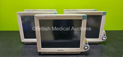 5 x Philips IntelliVue MP70 Touchscreen Patient Monitors (All Damaged Cases and 2 x Missing Dials - See Photos)