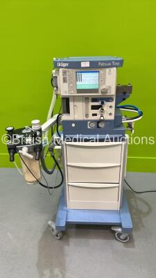 Drager Fabius Tiro Anaesthesia Machine Software Version 3.37a - Total Hours Run 44206 - Total Ventilator Hours 684 with Bellows, Absorber and Hoses *Mfd 2011* (Powers Up) *S/N ASAC0056*