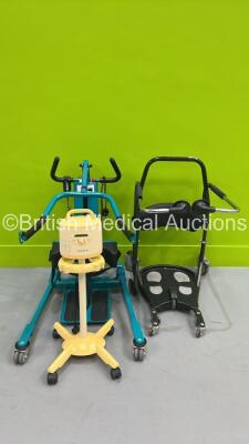 1 x Ergolet Pallas 2000 Electric Patient Hoist with Battery and Controller (No Power), 1 x Cricket II Standing Aid and 1 x Medela Symphony Suction Pump on Stand (Powers Up)