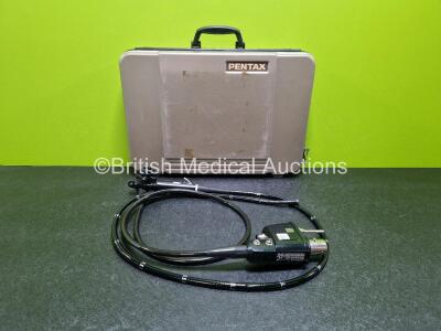 Pentax EC38-i10NL Video Colonoscope in Case - Engineer's Report : Optical System - Unable to Check, Angulation - Minor Crush Mark, Insertion Tube - Minor Crush Mark In Tube, Light Transmission - No Fault Found, Channels - No Fault Found, Leak Check - No F