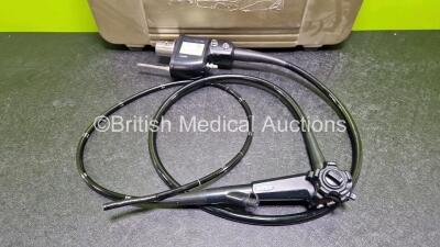 Pentax EG-2970K Video Gastroscope in Case - Engineer's Report : Optical System - Unable to Check, Angulation - No Fault Found, Insertion Tube - No Fault Found, Light Transmission - No Fault Found, Channels - No Fault Found, Leak Check - No Fault Found *SN - 2