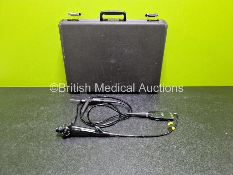 Olympus CYF Type V2 Video Cystoscope in Case - Engineer's Report : Optical System - Unable to Check, Angulation - No Fault Found, Insertion Tube - Pistal End Missing, Light Transmission - Totally Broken, Channels - No Fault Found, Leak Check - No Fault Fo