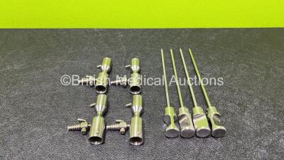 Job Lot Including 4 x Dyonics Ref 3814 Arthroscopic Irrigation Extenders with 4 x Dyonics Ref 4356 Obturators