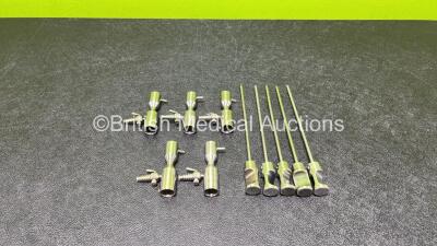 Job Lot Including 5 x Dyonics Ref 3814 Arthroscopic Irrigation Extenders with 5 x Dyonics Ref 4356 Obturators