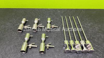 Job Lot Including 5 x Dyonics Ref 3814 Arthroscopic Irrigation Extenders with 5 x Dyonics Ref 4356 Obturators