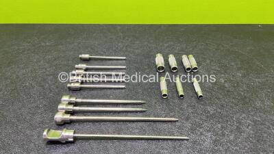 Job Lot Including 1 x Dyonics Ref 4356 Obturator, 1 x Dyonics Ref 7207751 Obturator, 2 x Dyonics Obturators, 4 x Dyonics Ref 3175 Sheaths, 1 x Dyonics Sheath, 1 x Acufex 12.5mm, 1 x Acufex 9.5mm, 2 x Acufex 8.5mm, 1 x Acufex 7.5mm, 1 x Acufex 6.5mm and 1