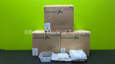 Job Lot Including 1 x Box of Unisurge Polypropylene Bowl 500ml D/W Sterile Ref F812016 *Expiry Date 2026*, 3 x Boxes of Unisurge Polypropylene Bowl 1000ml Sterile Ref F812017 *Expiry Date 2026* (1 x Box in Photo - 3 x Boxes in Total) and 6 x Boxes of Unis