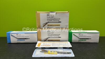 Job Lot of Medical Consumables Including 1 x Box of Covidien Endo Gia Auto Suture Universal Articulating Loading Unit 60mm-4.8mm Ref 030459 *Expiry Date 2027* (Like New), 1 x Box of Covidien Endo Gia Auto Suture Universal Articulating Loading Unit 60mm-3.