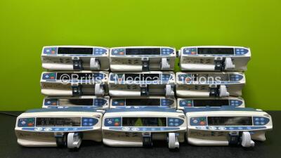 12 x Alaris Asena GH Syringe Pumps (9 x Power Up, 3 x Draws Power and 1 x Damaged Case - See Photos)