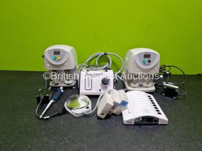 Mixed Lot Including 2 x Haemoscope Thrombelastograph Analyzers Model 500, 1 x Duplospray MIS Regulator Unit, 1 x Rainin Pipet Lite Pipette, 1 x GE Unity Network I.D and 3 x Modules