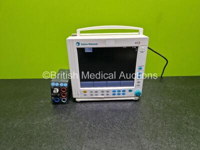 GE Datex Ohmeda F-CM1-04 Anaesthesia Monitor (Powers Up) with 1 x GE M-NESTPR Module with ECG, SpO2, NIBP, T1-T2 and P1-P2 Options *SN 5189449 / 4341365*