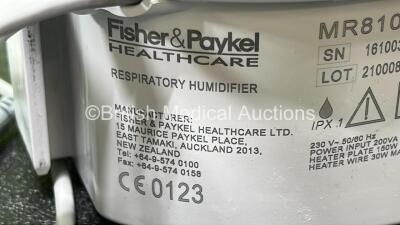 Job Lot Including 1 x Fisher & Paykel Airvo 2 Respiratory Humidifier Unit (Powers Up and Damaged Casing - See Photos) and 2 x Fisher & Paykel MR810AEK Respiratory Humidifier Units (1 x Powers Up and 1 x No Power) *SN 150915020458 / 150610012285 / 16100304 - 8