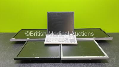 Job Lot Including 4 x Dell Monitors, 1 x NEC MultiSync LCD 1770NX Monitor and 1 x Tipro Keyboard Model K548-BT9-GB *SN 20012455-0009*