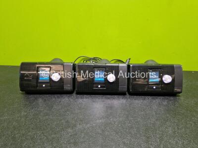 3 x ResMed S10 Autoset CPAP Units *All Mfd - 2023* (All Power Up) with 3 x Power Supplies *SN 23232312509 / 23231791264 / 23231606402*