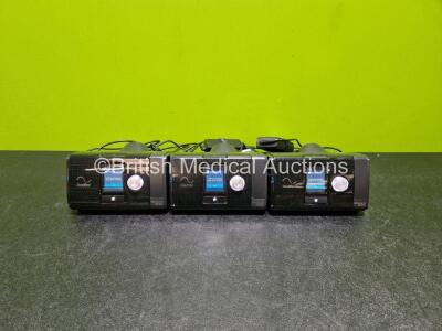 3 x ResMed S10 Autoset CPAP Units *All Mfd - 2020* (All Power Up) with 3 x Power Supplies *SN 23203199236 / 23202221944 / 23202398492*