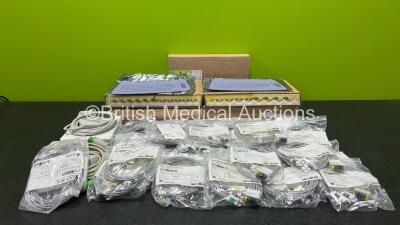 Mixed Lot Including 3 x MAC1600 Service FRU Part English Keyboard Ref 2035699-001, 24 x GE Multi-Link ECG Leadwire3 Sets Ref 416467-004 and Various ECG Cables / Leads