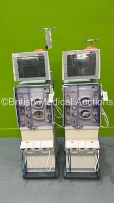 2 x Fresenius Medical Care 5008 CorDiax Dialysis Machines Software Version Both 3.96 Running Hours 60573 / 62223 with Hoses (Both Power Up) *S/N 8VEAA452 / 8VEAA449*
