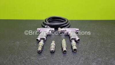 Job Lot Including 1 x MicroAire PowerMaster 7100 - 200 Drill/Reamer Handpiece, 1 x MicroAire PowerMaster 7200-200 Oscillating Saw Handpiece with 4 x Attachments Including 1 x 7100474 Pulsed Lavage Coupler, 1 x 7100-003 Jacobs Drill Coupler, 1 x 71200-008 