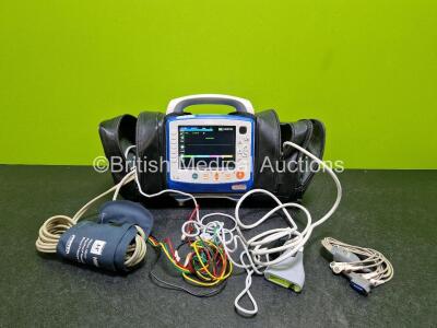 Zoll X Series Monitor/Defibrillator Application Version 02.34.05.00 (Powers Up and Passes Self Test) Including Pacer, ECG, SPO2, NIBP, CO2 and Printer Options with 2 x Sure Power II Li-Ion Batteries, 1 x NIBP Cuff and Hose, 1 x 4 Lead ECG Lead, 1 x 6 Lead