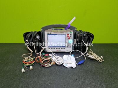 GS Corpuls3 Slim Defibrillator Ref : 04301 (Powers Up) with Corpuls Patient Box Ref : 04200 (Powers Up) with Pacer, Oximetry, ECG-D, ECG-M, CO2, CPR, NIBP and Printer Options, 4 and 6 Lead ECG Leads, SPO2 Finger Sensor, Hose, Paddle Lead, CO2 Cable, 3 x B