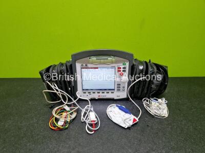 GS Corpuls3 Slim Defibrillator Ref : 04301 (Powers Up) with Corpuls Patient Box Ref : 04200 (Powers Up) with Pacer, Oximetry, ECG-D, ECG-M, CO2, CPR, NIBP and Printer Options, 4 Lead ECG Lead, Hose, Paddle Lead, CO2 Cable, 3 x Batteries and Corpuls Displa