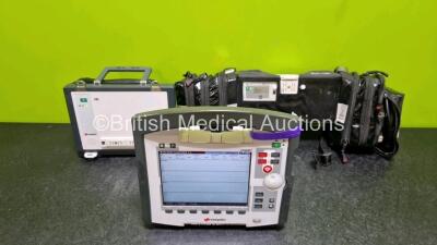 GS Corpuls3 Slim Defibrillator Ref : 04301 (Powers Up) with Corpuls Patient Box Ref : 04200 (Powers Up) with Pacer, Oximetry, ECG-D, ECG-M, CO2, CPR, NIBP and Printer Options, 4 and 6 Lead ECG Leads, SPO2 Finger Sensor, Hose, Paddle Lead, CO2 Cable, 3 x B - 7