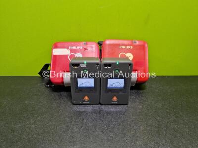 2 x Philips FR3 Defibrillators (Both Power Up) in Carry Case with 2 x LiMnO2 Batteries *Install Before - 2028 / 2024* **SN C16H00568 / C16H00003**