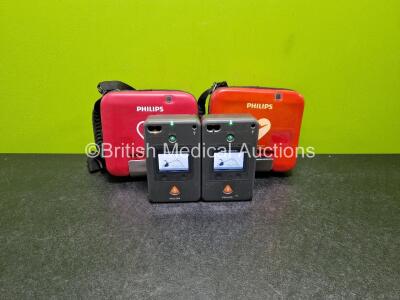 2 x Philips FR3 Defibrillators (Both Power Up) in Carry Case with 2 x LiMnO2 Batteries *Install Before - 2024 / 2024* **SN C16H00069 / C16H00014**
