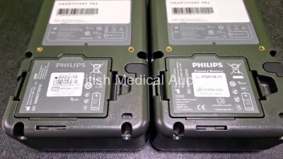 2 x Philips FR3 Defibrillators (Both Power Up) in Carry Case with 2 x LiMnO2 Batteries *Install Before - 2028 / 2023* **SN C16H00100 / C16H00045** - 4