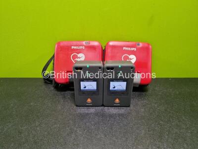 2 x Philips FR3 Defibrillators (Both Power Up) in Carry Case with 2 x LiMnO2 Batteries *Install Before - 2026 / 2026* **SN C16H00577 / C16H00043**
