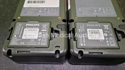 2 x Philips FR3 Defibrillators (Both Power Up) in Carry Case with 2 x LiMnO2 Batteries *Install Before - 2028 / 2026* **SN C17A00073 / C12C00943** - 4