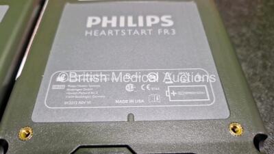 2 x Philips FR3 Defibrillators (Both Power Up) in Carry Case with 2 x LiMnO2 Batteries *Install Before - 2028 / 2026* **SN C17A00073 / C12C00943** - 5