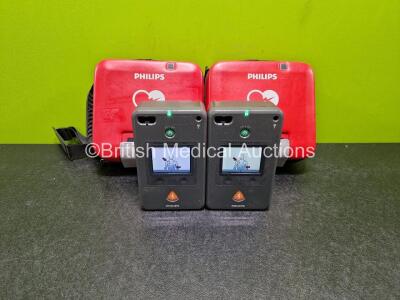 2 x Philips FR3 Defibrillators (Both Power Up) in Carry Case with 2 x LiMnO2 Batteries *Install Before - 2027 / 2024* **SN C16H00070 / C18G01402**