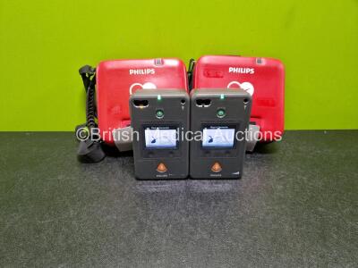 2 x Philips FR3 Defibrillators (Both Power Up) in Carry Case with 2 x LiMnO2 Batteries *Install Before - 2024 / 2024* **SN C16H00046 / C16H00048**