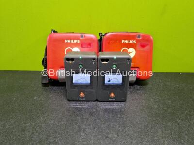 2 x Philips FR3 Defibrillators (Both Power Up) in Carry Case with 2 x LiMnO2 Batteries *Install Before - 2024 / 2024* **SN C16H005 / C16H00315**