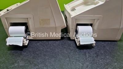 2 x Lifepak 20e Defibrillators / Monitors *Mfd - 2017 / 2007* (Both Power Up) Including Pacer, ECG and Printer Options with 2 x Li-ion Batteries *SN 35551615 / 45975200* - 8