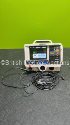 Lifepak 20e Defibrillator / Monitor *Mfd - 2015* (Powers Up - Some Casing Damage - See Photo) Including Pacer, ECG and Printer Options with Li-ion Battery, ECG Lead and Paddle Cable *SN 43881071*