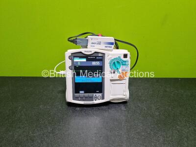 Philips Heartstart MRx Defibrillators (Both Power Up) Including Pacer ,ECG and Printer Options with 1 x Philips M3725A Test Load and 1 x 3 Lead ECG Lead *SN US00581791*